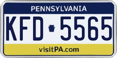 PA license plate KFD5565