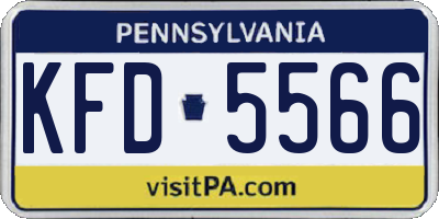 PA license plate KFD5566