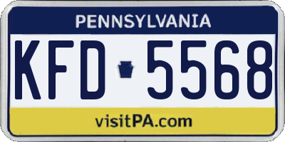 PA license plate KFD5568
