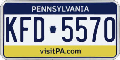 PA license plate KFD5570
