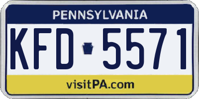 PA license plate KFD5571