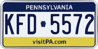 PA license plate KFD5572
