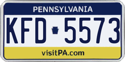 PA license plate KFD5573
