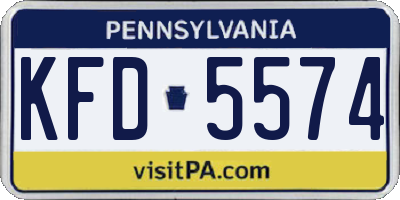 PA license plate KFD5574
