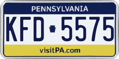 PA license plate KFD5575