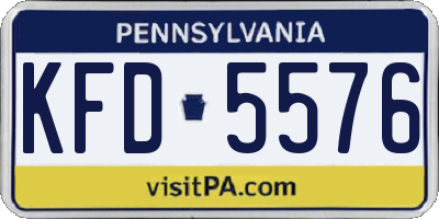 PA license plate KFD5576