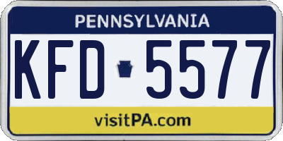 PA license plate KFD5577