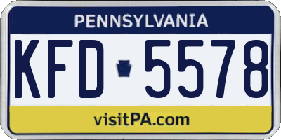 PA license plate KFD5578