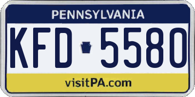 PA license plate KFD5580