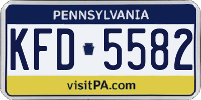 PA license plate KFD5582
