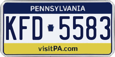 PA license plate KFD5583
