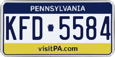 PA license plate KFD5584