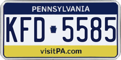 PA license plate KFD5585