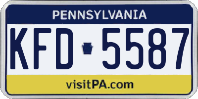 PA license plate KFD5587