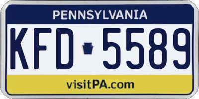PA license plate KFD5589