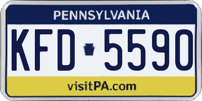 PA license plate KFD5590