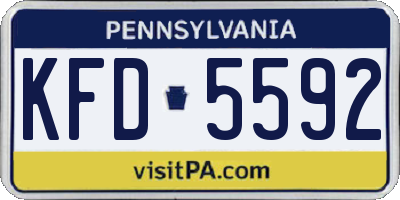 PA license plate KFD5592