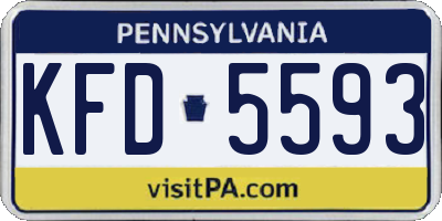 PA license plate KFD5593