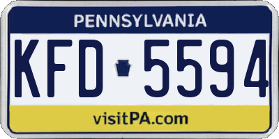PA license plate KFD5594