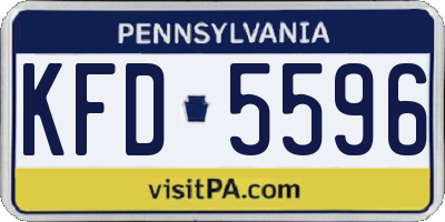 PA license plate KFD5596