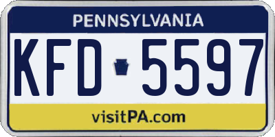 PA license plate KFD5597