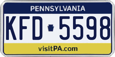 PA license plate KFD5598
