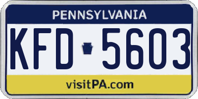 PA license plate KFD5603