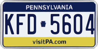 PA license plate KFD5604