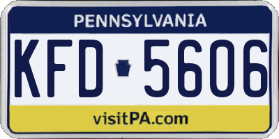 PA license plate KFD5606