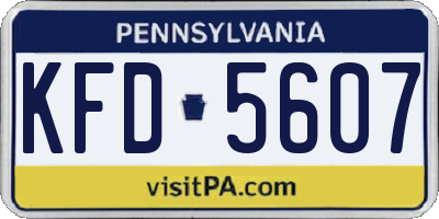 PA license plate KFD5607