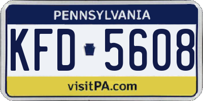 PA license plate KFD5608