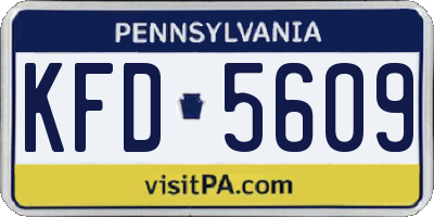 PA license plate KFD5609