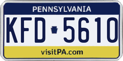 PA license plate KFD5610