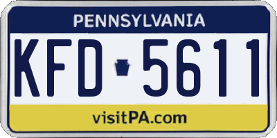 PA license plate KFD5611