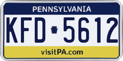 PA license plate KFD5612
