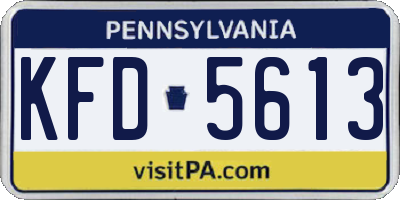 PA license plate KFD5613