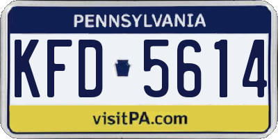 PA license plate KFD5614