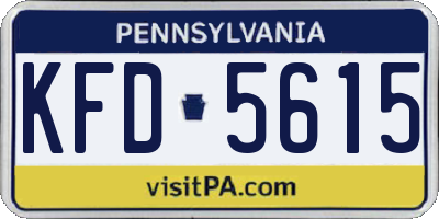 PA license plate KFD5615