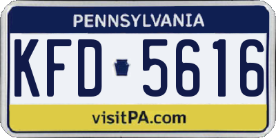 PA license plate KFD5616