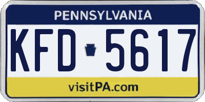PA license plate KFD5617