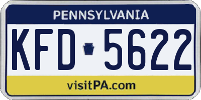 PA license plate KFD5622