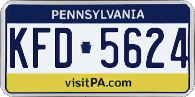PA license plate KFD5624