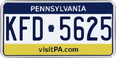 PA license plate KFD5625