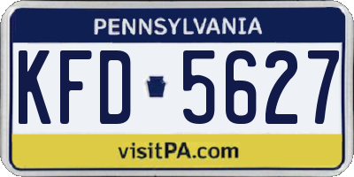 PA license plate KFD5627