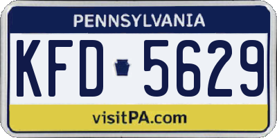 PA license plate KFD5629