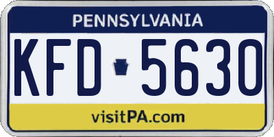 PA license plate KFD5630
