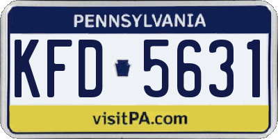 PA license plate KFD5631
