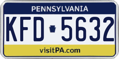 PA license plate KFD5632