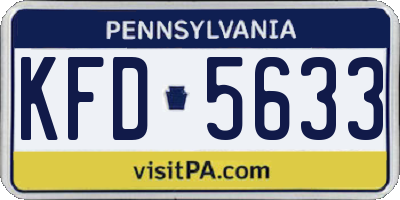 PA license plate KFD5633
