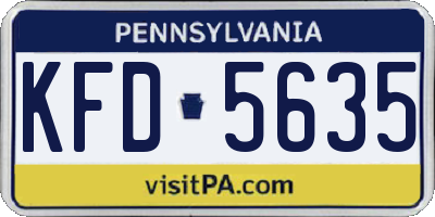 PA license plate KFD5635